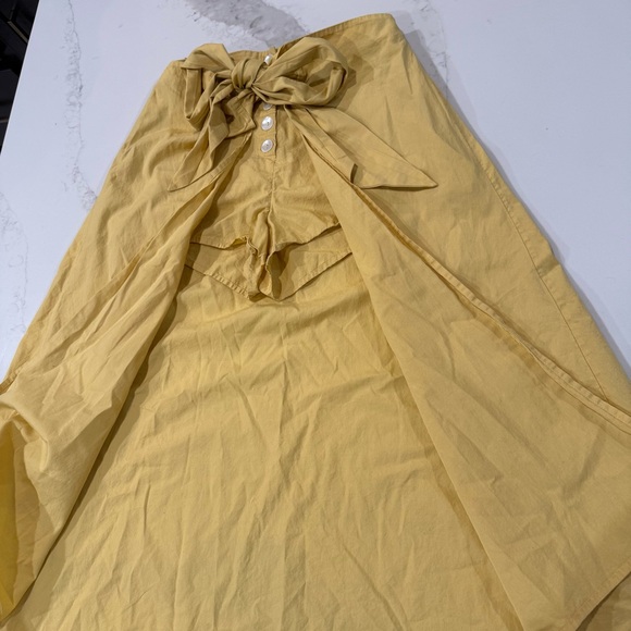 Free People Diggin This Skort High Rise Shorts Midi Skirt Women’s Small Yellow - Picture 6 of 12